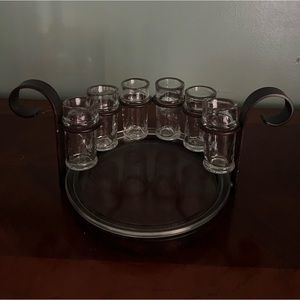 Tequila shots glass tray set.